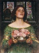 John William Waterhouse Gather Ye Rosebuds While Ye May... oil painting on canvas